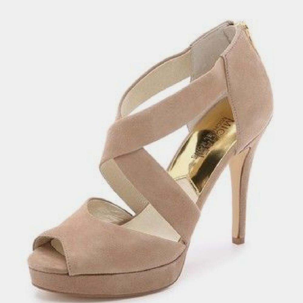 Michael Kohrs Nude Ariel Suede Platform Sandals 9